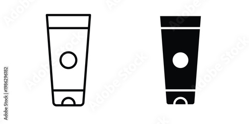 Cosmetic tube icon symbol collection, Stroke and flat icons