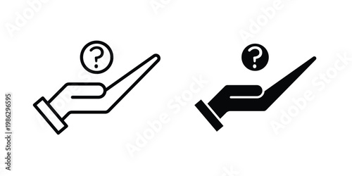 Curiosity icon symbol collection, Stroke and flat icons