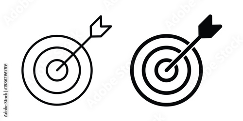 Darts icon symbol collection, Stroke and flat icons