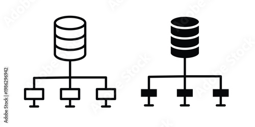 Data mining icon symbol collection, Stroke and flat icons