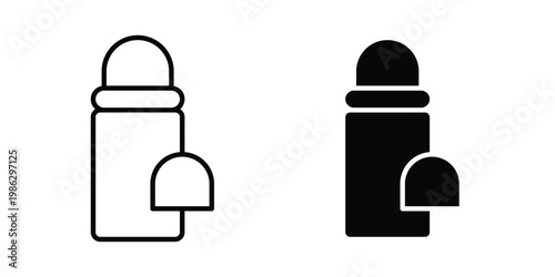Deodorant roll on icon symbol collection, Stroke and flat icons