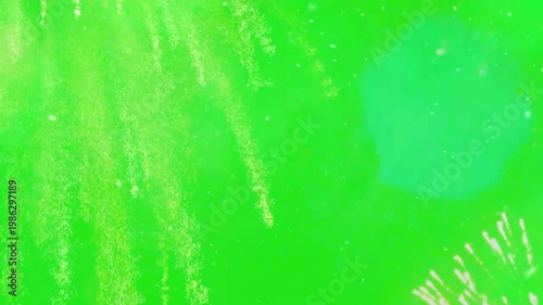 A vibrant green video showcasing a unique abstract pattern with streaks of light