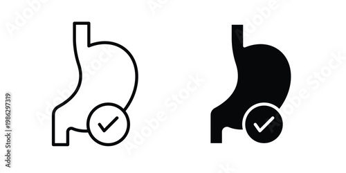 Digestion icon symbol collection, Stroke and flat icons