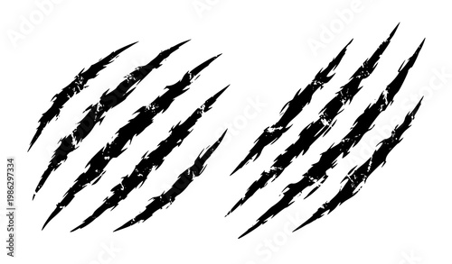Cat claw scratch vector black grunge marks abstract damage design