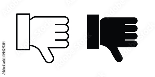 Dislike icon symbol collection, Stroke and flat icons