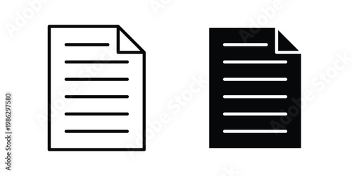 Document icon symbol collection, Stroke and flat icons