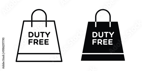 Duty free icon symbol collection, Stroke and flat icons