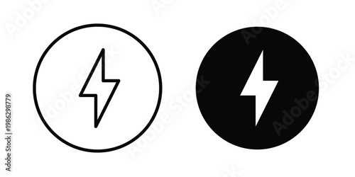 Flash icon symbol collection, Stroke and flat icons