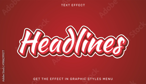 A graphic design element with a red background and white text effect