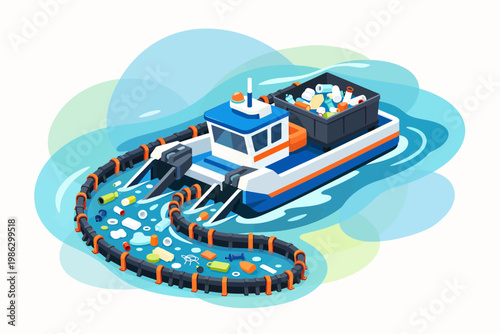 Marine Plastic Waste Collector Boat Environment Cleaning Service