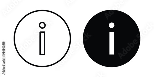 Information icon symbol collection, Stroke and flat icons