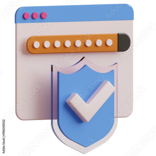 Bild auf Leinwand Protection 3D Icon Illustration for your website, user interface, and presentation