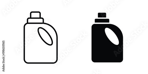 laundry detergent bottle icon symbol collection, Stroke and flat icons