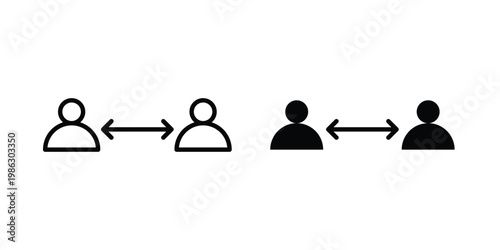 Peer to peer icon symbol collection, Stroke and flat icons