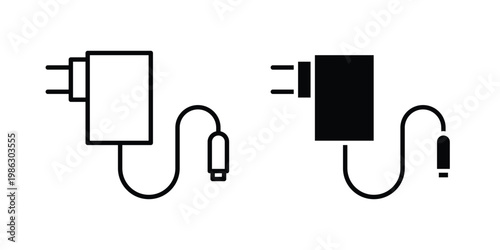 Foto Phone charger icon symbol collection, Stroke and flat icons