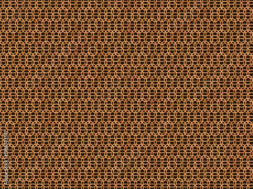 Interlocking Chain Mail Ring Pattern Metallic Background