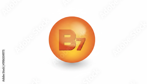 Button icon with letter B7 in orange gradient sphere for app interface and branding visuals featuring B7, UI design, logo mark with shortcut symbol