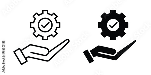 Service offer icon symbol collection, Stroke and flat icons