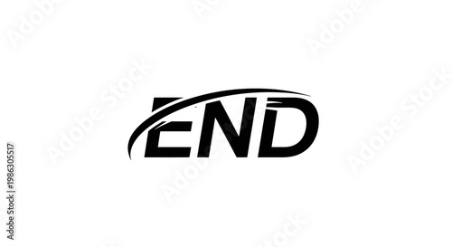 Black END logo on white background.