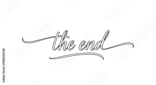 The end typography text design element.