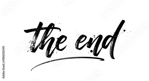 The end typography design element.
