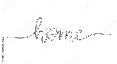 The word home with a heart.