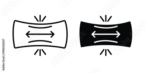 Stretchable icon symbol collection, Stroke and flat icons