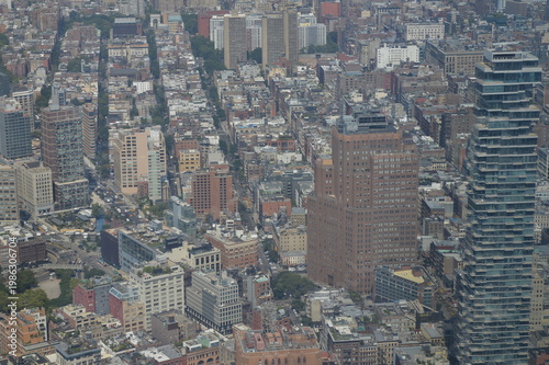 Crowded Rooftops With Streets. Highangle View Capturing City Rooftops And Narrow Pathways.New York
