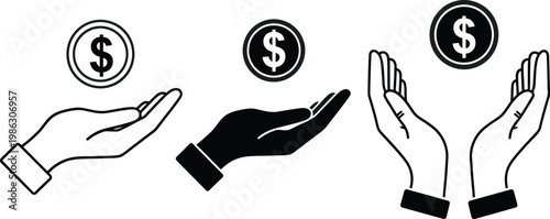Hands receiving money a symbol of financial support and donation