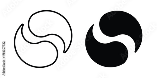 Under the eye patches icon symbol collection, Stroke and flat icons