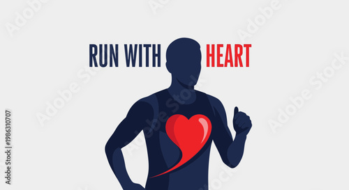 A Bold Illustrative Depiction Illustrating Persistence and a Deep Connection with Passionate Running