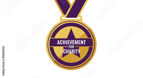 A Gold Medal For Charity Representation Of Donation, Achievements And Public Service