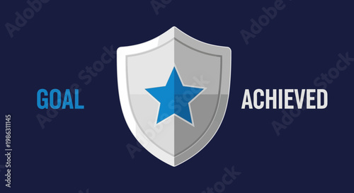 A Conceptual Visual Depicting Goals Met and Successes Celebrated with Achievement Badges