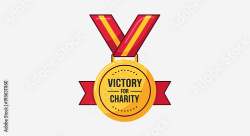 A Gold Medal Illustrating Victory, Awarding Charity with a Beautiful Design