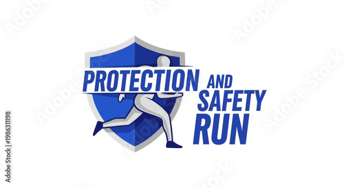 A Conceptual Visual Of Security and Protection Running Towards a Healthy Outcome with Shield Emblem
