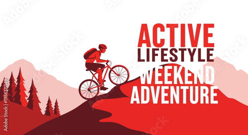 A Cyclist Outdoors Enjoying An Active Lifestyle During A Weekend Adventure
