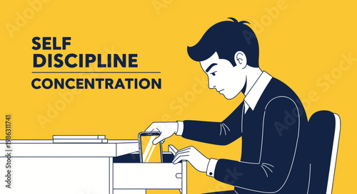 A Person Achieving Discipline and Focus While Working or Studying in the Office