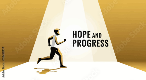 A Person Achieving Goals Under Bright Light Representing Hope and Advancement Goals