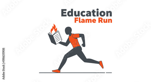 A Person Igniting Knowledge: Educational Pursuit and Fiery Innovation Concept Illustration