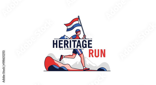 A Person Running With a Flag and Celebrating a Heritage Run Event for Remembrance