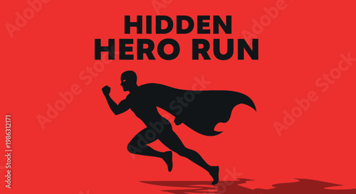 A Silhouette Enthralls as A Heroic Figure Runs In Bold Crimson Backdrop