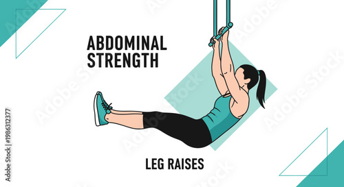 Abdominal Strength Training Illustrated with Leg Raises Exercise Demonstration