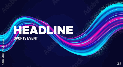 Abstract Colorful Wavy Graphic Design Promoting Sports Events and Major Competitions