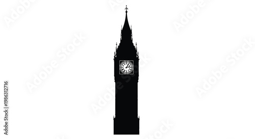 A striking silhouette of the elizabeth tower commonly known as big ben