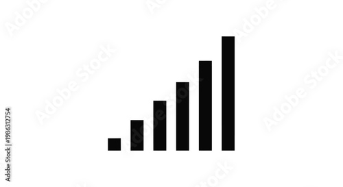 Simple black bars increasing in height representing signal strength or growth