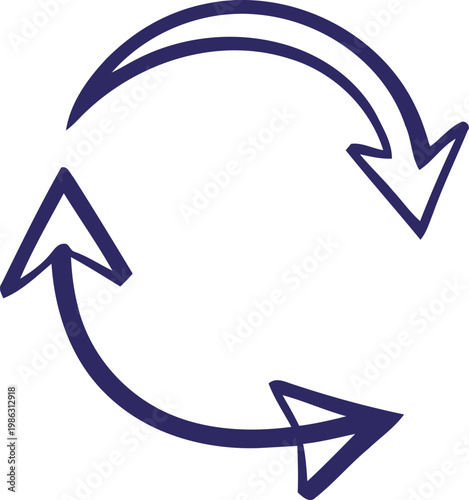 Blue circular arrow graphic representing repetition or a cycle