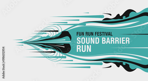Abstract Graphic Design for a Fun Run Festival Event with Dynamic and Energetic Visuals
