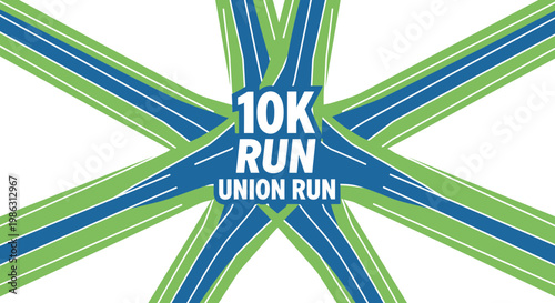Abstract Graphic Representing Union Run, 10K Race, Exercise Symbolize Achievement