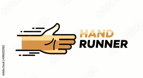 Abstract Hand Like Illustration Of A Runner in Quick Motion and Bold Typography
