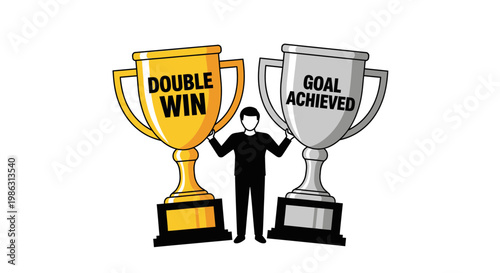Achieving Dual Success: A Symbolic Depiction of Goal Attainment and Triumph